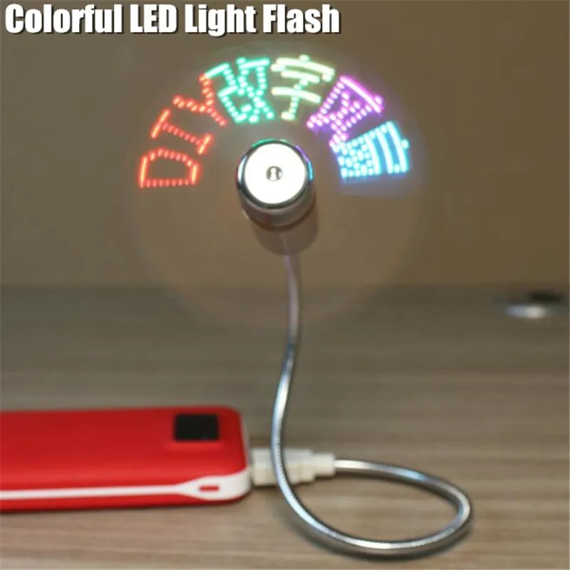 DIY USB LED Light Flash Self Program Fan Edit Display Colorful Letters Symbol Number Greetings Slogan Fan for PC Mobile Power. 