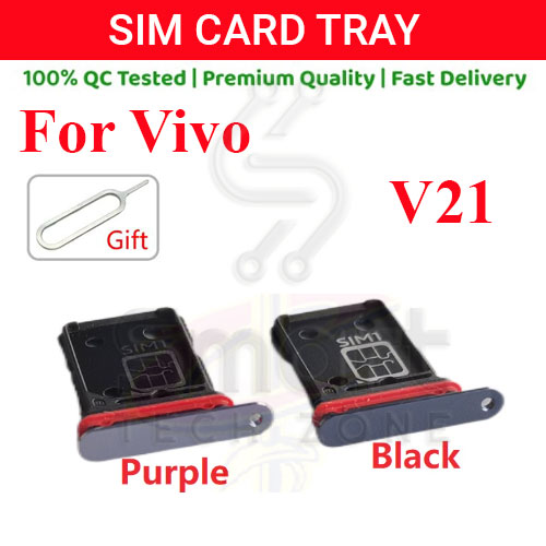 Vivo V21 V21s 5G Sim Tray Micro SD Card Slot with Sim Ejector Pin Replacement Part. 