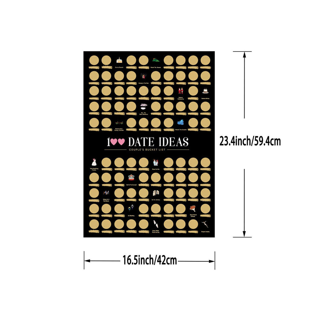 59.4 * 42cm Couples Scratch Poster Creative Red/Black Paper Hanging Picture Red Bottom Poster for Date Night Relationship. 