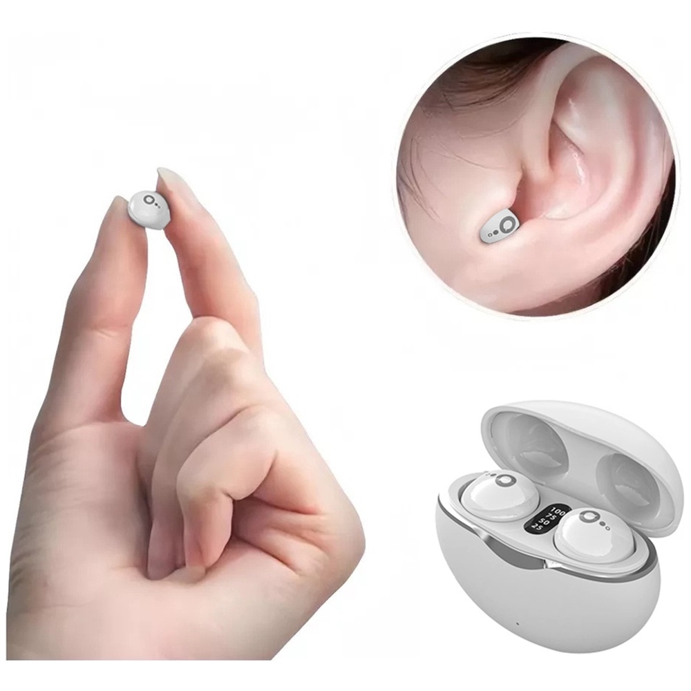 （NEW）Smallest Invisible Hidden Earbuds for Work Wireless Bluetooth Micro Mini Tiny Sleep Earbuds for Small Ears Noise Cancelling Ear Buds Sleepping Buds Invisible Earbud Cute. 