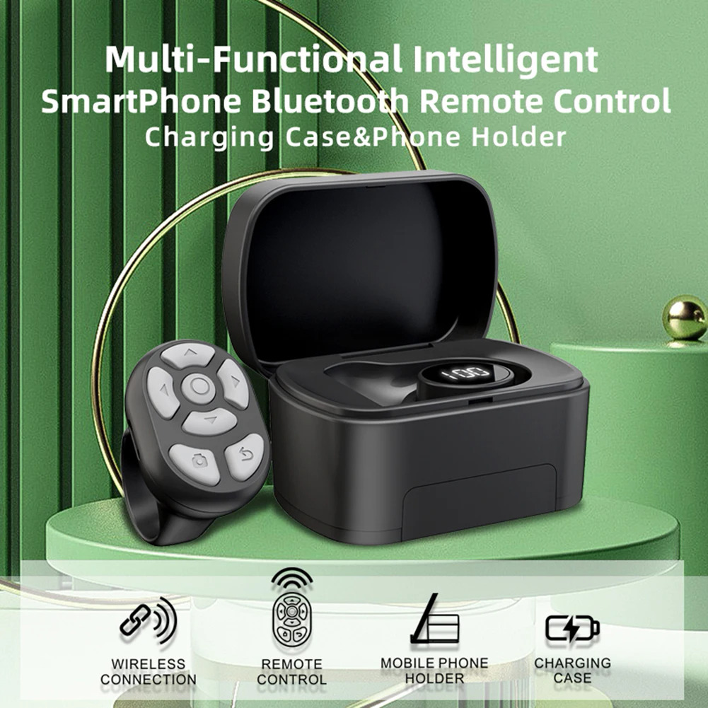 For TikTok Ring Bluetooth Remote Control Button Fingertip Selfie Video Stick Page Turner Browsing Controller for IOS Android. 