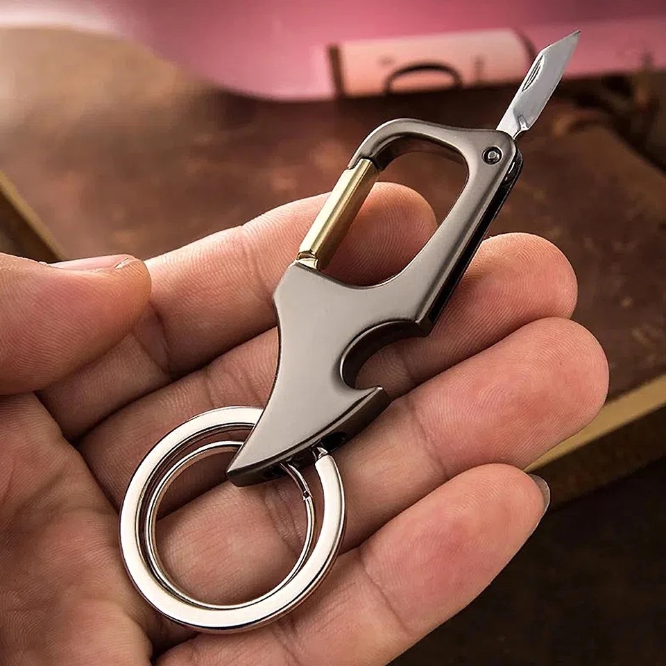 Metal Key Ring Mini Foldable & Multi-Functional Keychain Ring