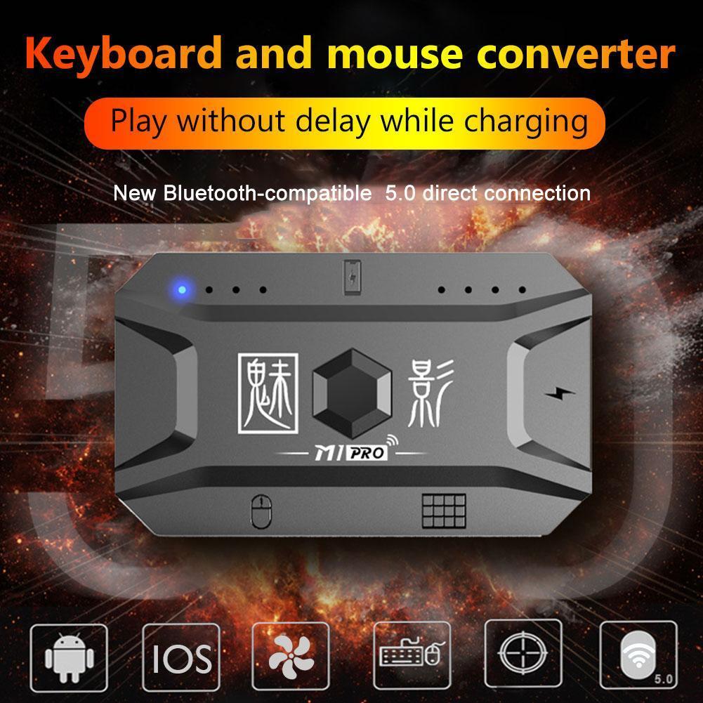 M1 Pro Keyboard Mouse Converter Portable Mobile Game Keyboard and Mouse Adapter BT5.0 Support for Tablet/Laptop/Mobile