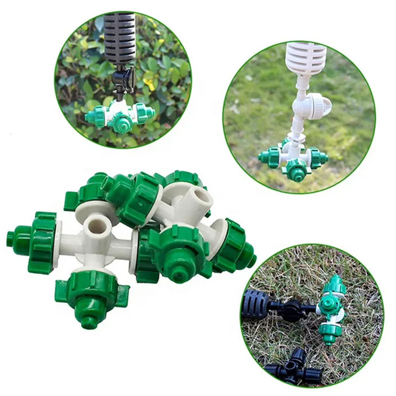01/05/20/50 pcs Hanging Fogger Sprinkler Cross Four Outlet Sprinkler Nozzle Irrigation System for Watering, Cooling & Humidity Control in Farm & Garden Watering and Temperature Control. 