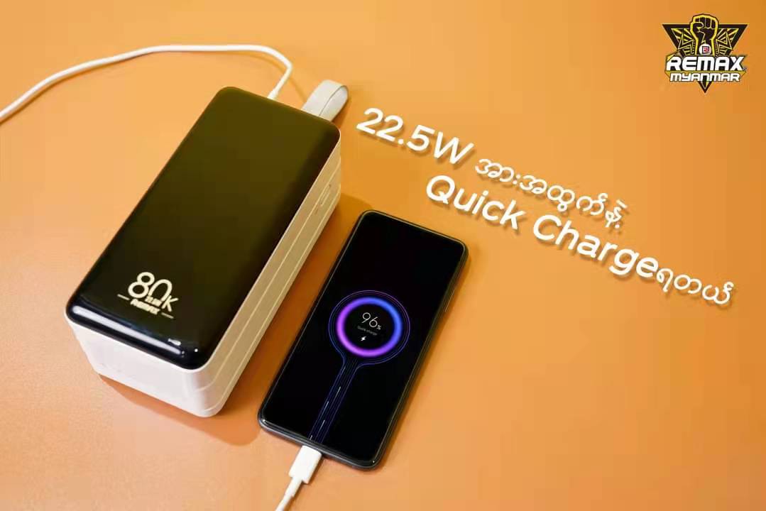 Remax Powerbank RPP-291 80000mAh Big Capacity Camping Power Bank 22.5w PD QC Fast Charging USB C Type C Output. 