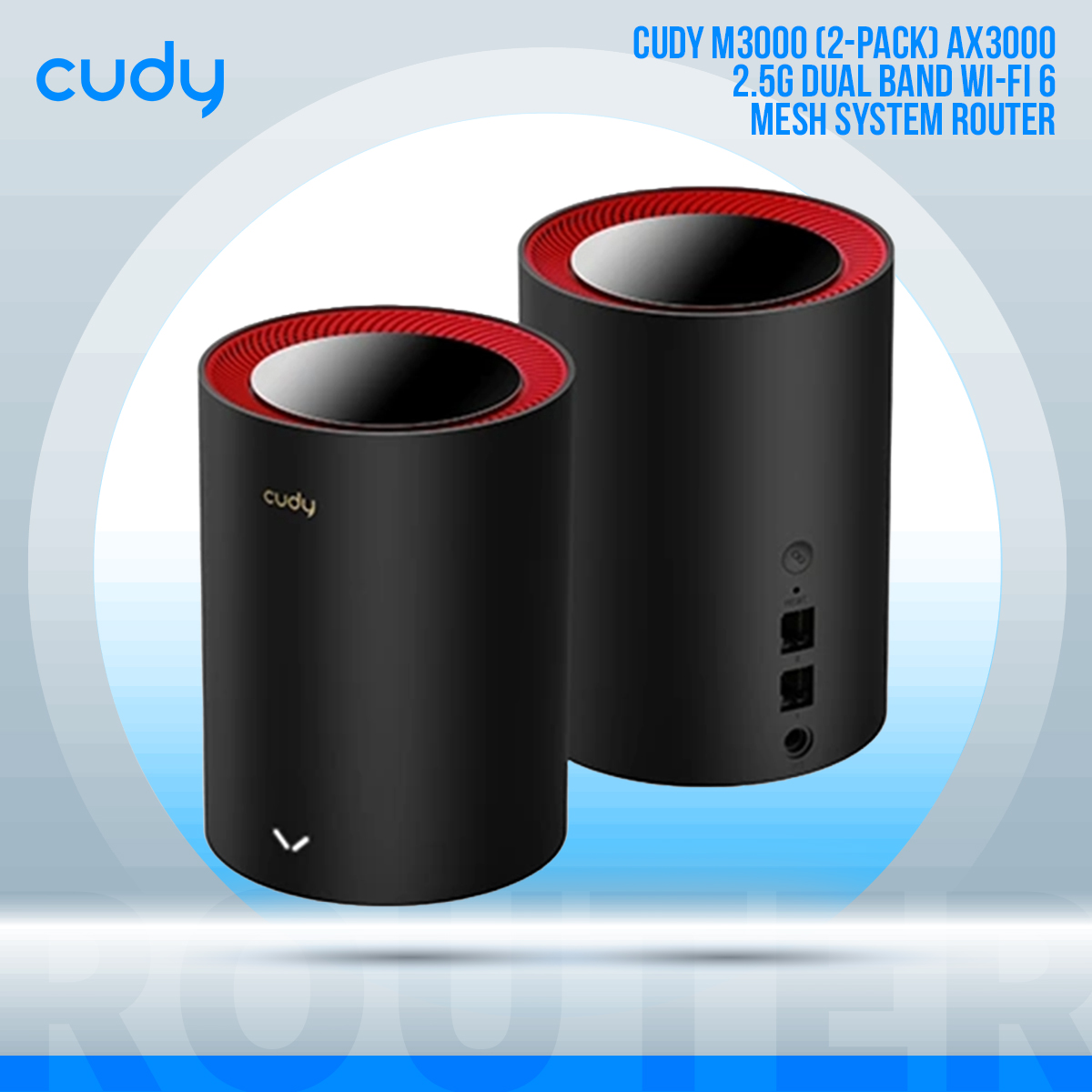 CUDY M3000 (2-Pack) AX3000 2.5G Dual Band Wi-Fi 6 Mesh System Router