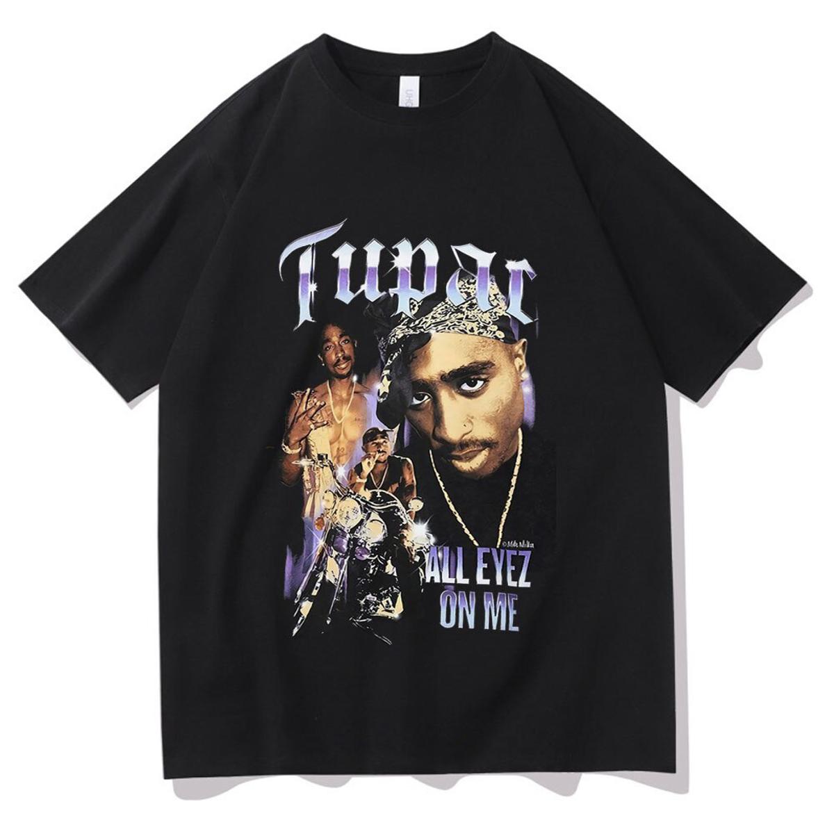 Awesome 2pac Rap Tshirt Harajuku Print Short Sleeve Tee Regular Mens Tops Quality Men Playboi Carti Oversized -Hop T Shirts