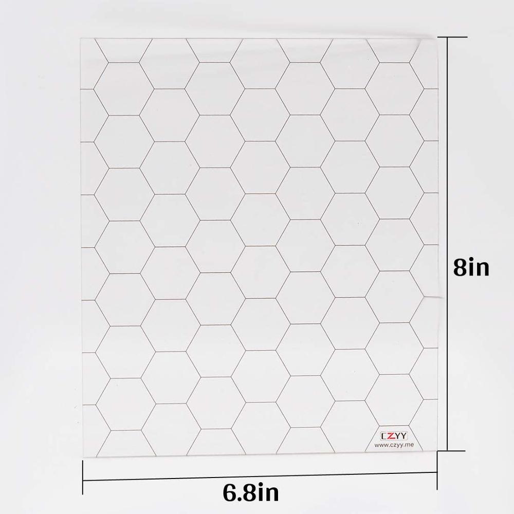 【happy one】Acrylic Game Mat 1" Hex Grid Overlay Set 2, 7"x8" Battle Map Board Clear & Durable - Great for Pathfinder RPG Game. 