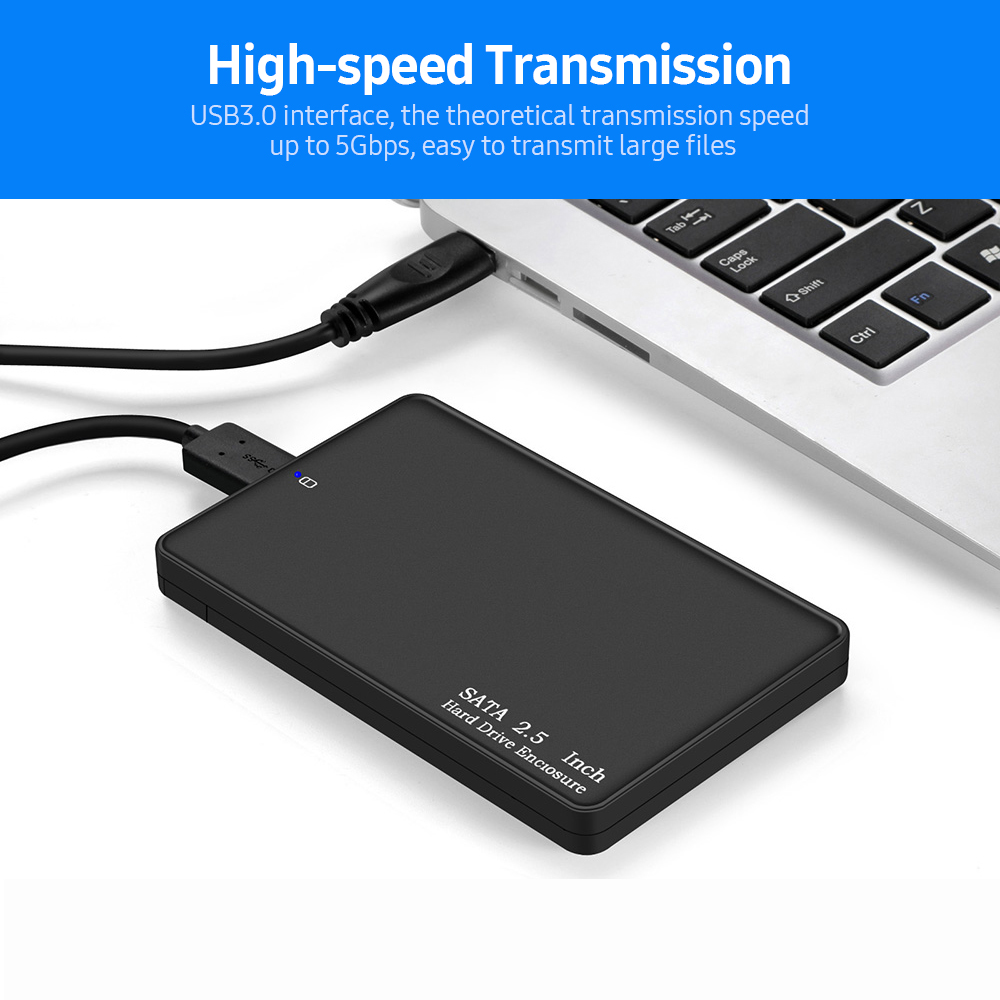 2.5 inch SATA HDD/SSD External Hard Drive Case USB 3.0 Hard Drive Enclosure Portable Tool-free High-speed Hard Disk Case. 