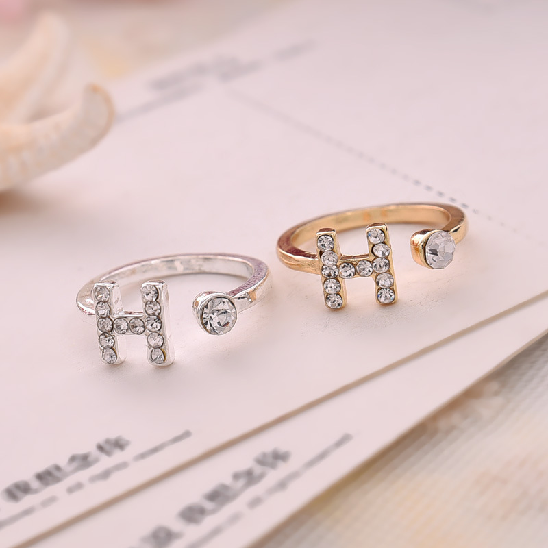 J596 personalized H letter ring index finger ring ring for gilrs