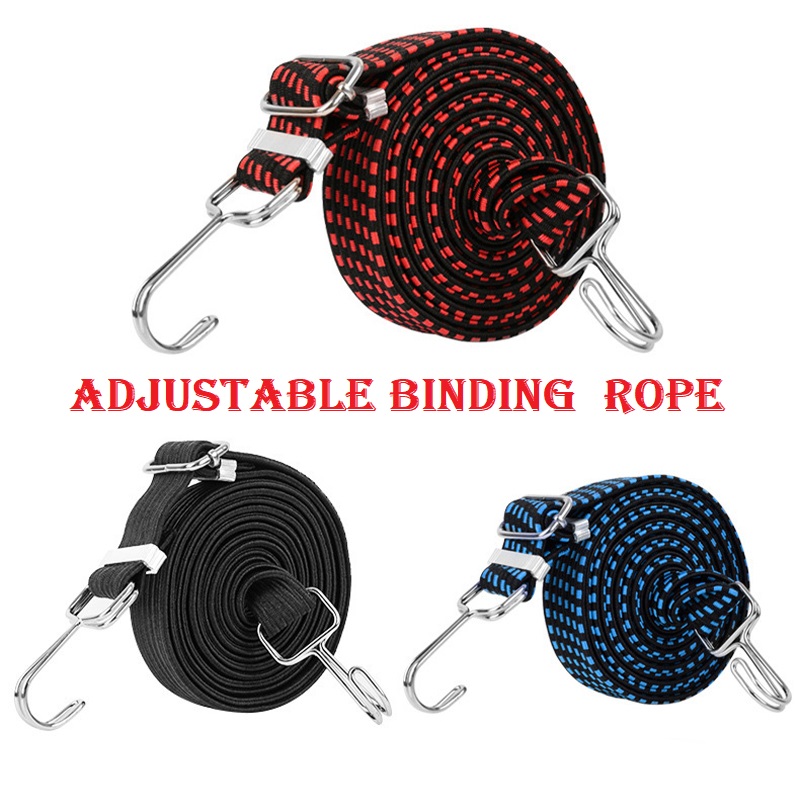 Binding Rope Bike Strapping Rope Adjustable Multifunctional Tali Motor Motor Hook 1 Meter. 