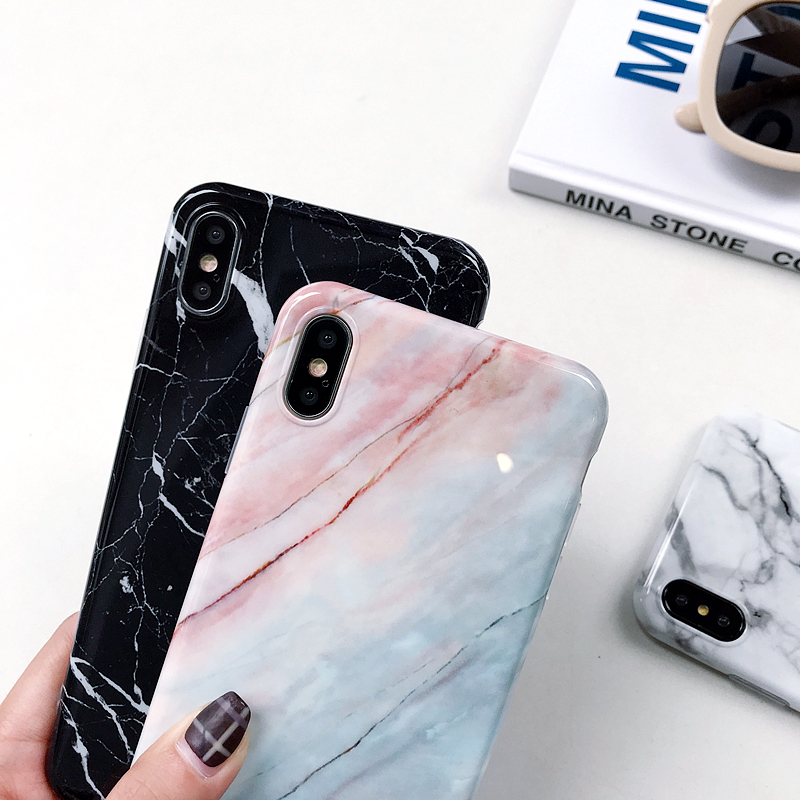 Marble case on For Coque iPhone 12 13 14 Pro Max 11 7 8 Plus X XR XS Max Silicone Soft TPU Back Cover For iPhone X Phone case. 