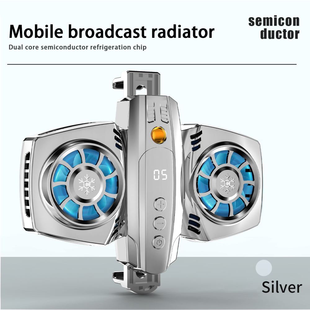 The Goods K4 Mobile Phone Radiator With Smartphone Temperature Display Dual Cooling Fan Phone Cooler. 