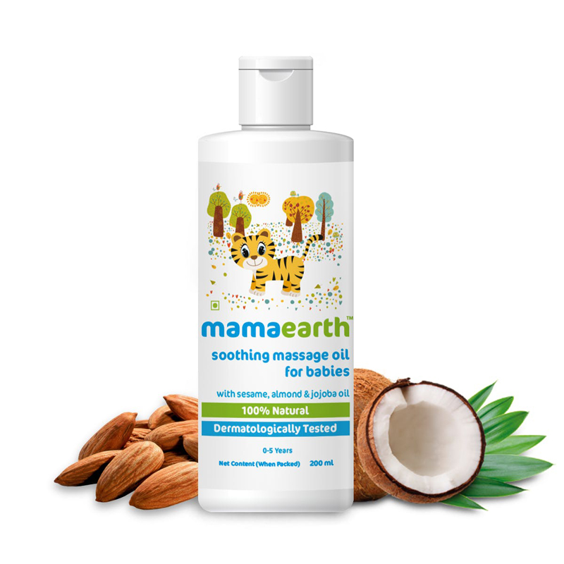 Mamaearth Soothing Massage Oil for Babies with Sesame, Almond and Jojoba Oil  – Shajgoj