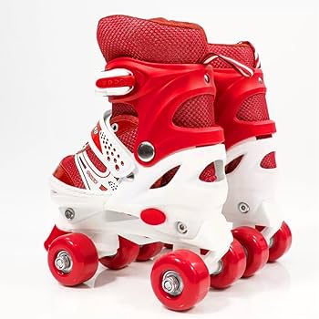 Power Superb Adjustable Roller Skate Shoes 2-Rows 4-Wheels. 