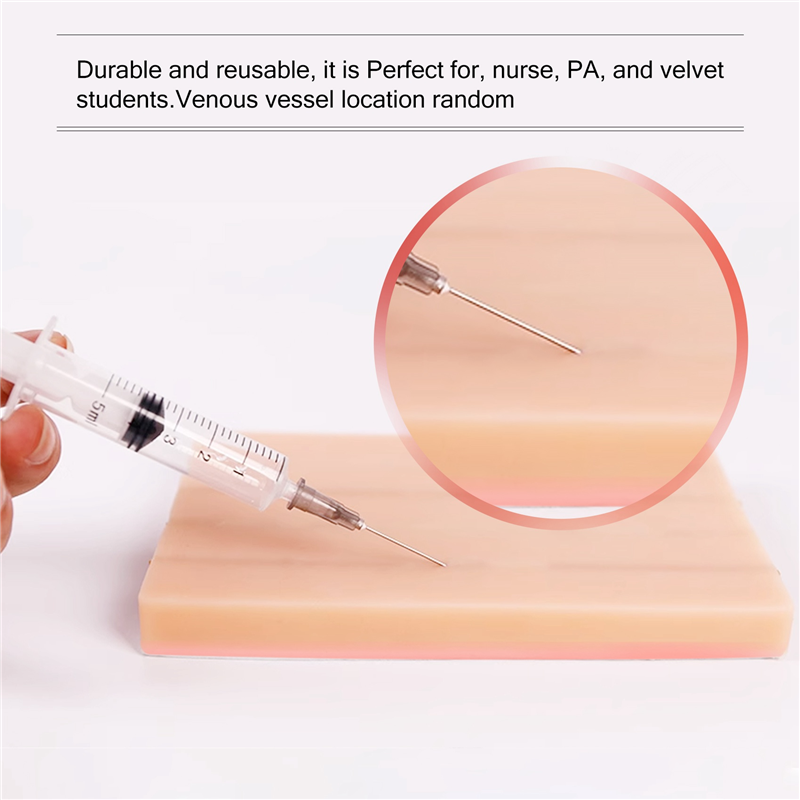 ZOROOM Iv Injection Training Pad Model, Silicone Human Skin Suture Training Model, Injection Practice Pad, 4 Veins Imbedded. 