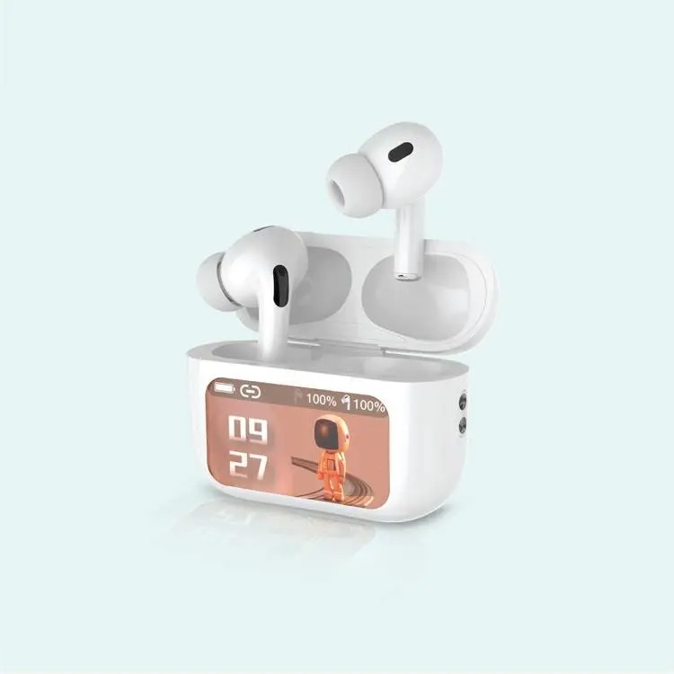 App Version A9 Pro Touch Screen Display Airpods with ANC ENC TWS Earbuds iOS and Android App Supported Airpods Fere Fit App. 