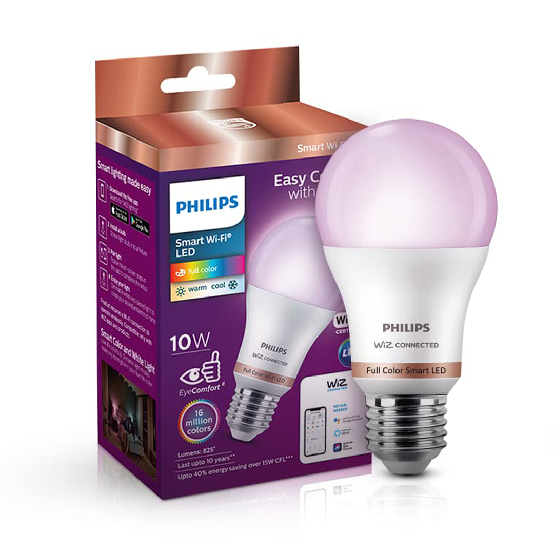 PHILIPS 10W Smart LED Bulb, Wiz Wi-Fi Enabled, Compatible with Amazon Alexa and Google Assistant. 