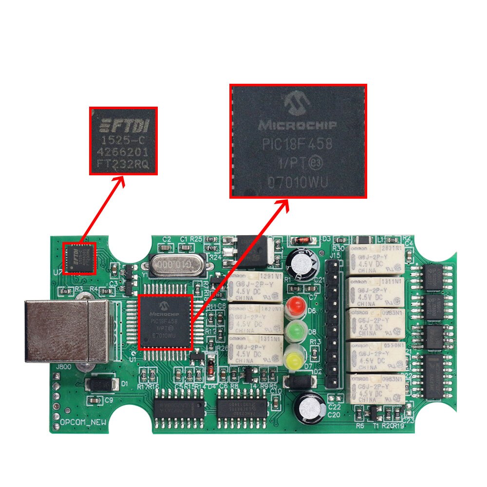 Newest OPCOM V2021 200603a For Opel V1.95 PIC18F458 with FTDI FT232RQ Chip OBD2 Scanner Tool Flash Firmware Update Untill 2021. 