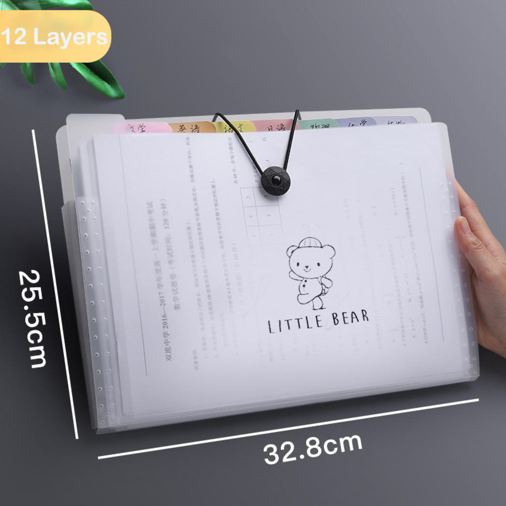 File Organizer With 8/12 Pockets Zipper File Folder Transparent File Packet. Multi-pocket File Folder Expandable File Holder Waterproof Expanding File Folder. 