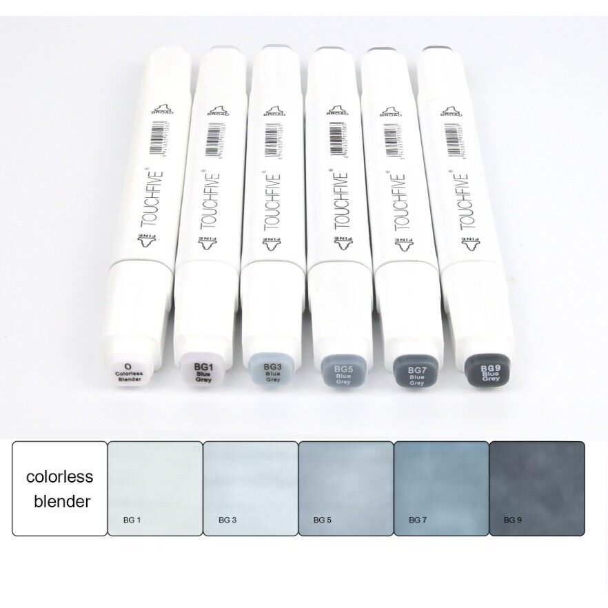 TouchFive Marker Pen 6/12/30 Gray Colors Copic Marker Graphic Art Set. 