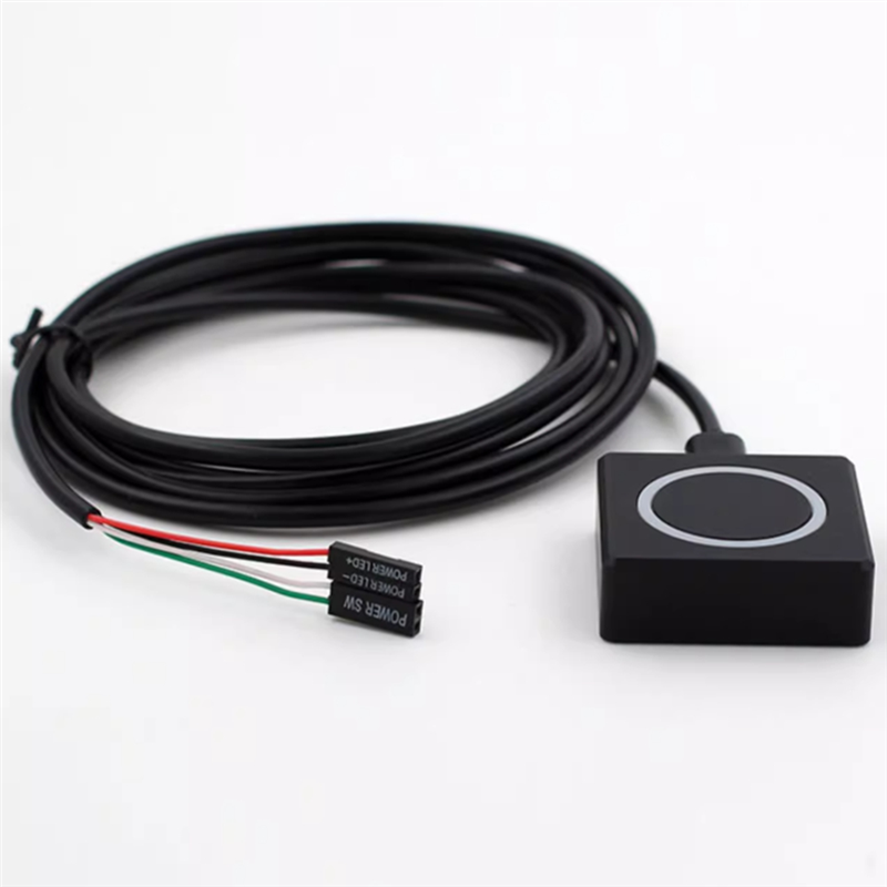 PC Power Button Desktop Power Switch Kit External Power Switch Set Aluminum Alloy Magnetic Self-Reset Button Metal Shell RGB. 