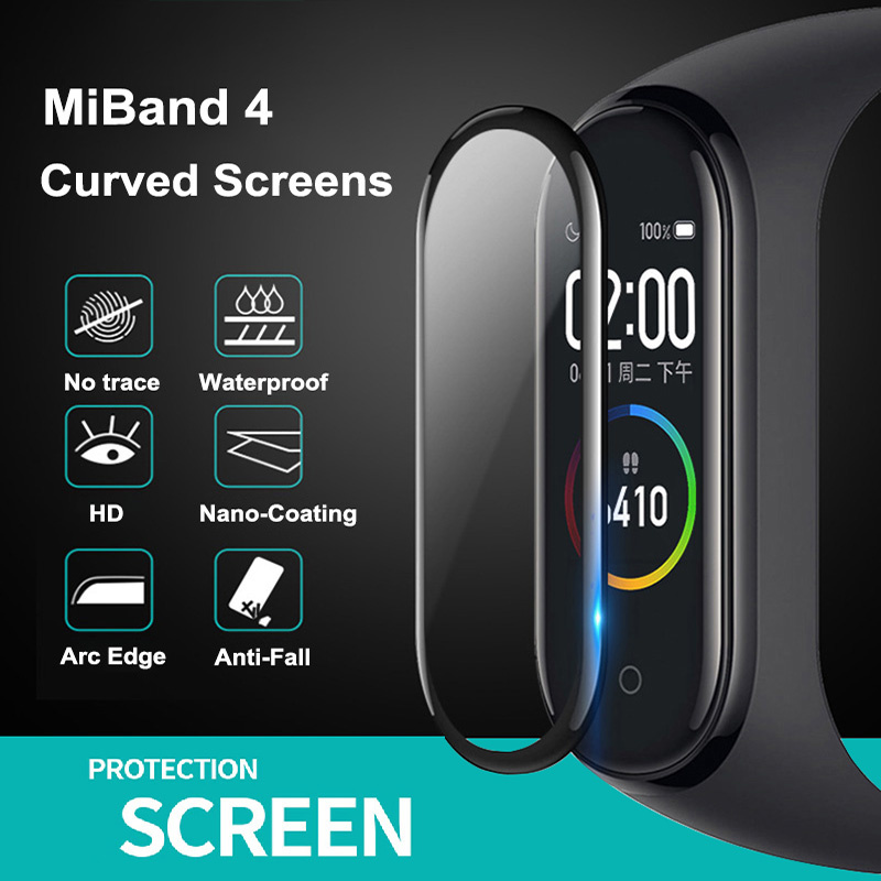 4 5 Glue Glass Mi Band D Soft Protective Glass 7 8 Glue Mi Band 6 Reels with Mi Band Smart Watch Miban Sheet 9D Full Screen Protective Film. 