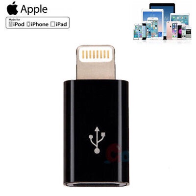 Micro USB Type-B (Female) to iPhone Lightning (Male) Convert Connector Support Charge 1pcs. 