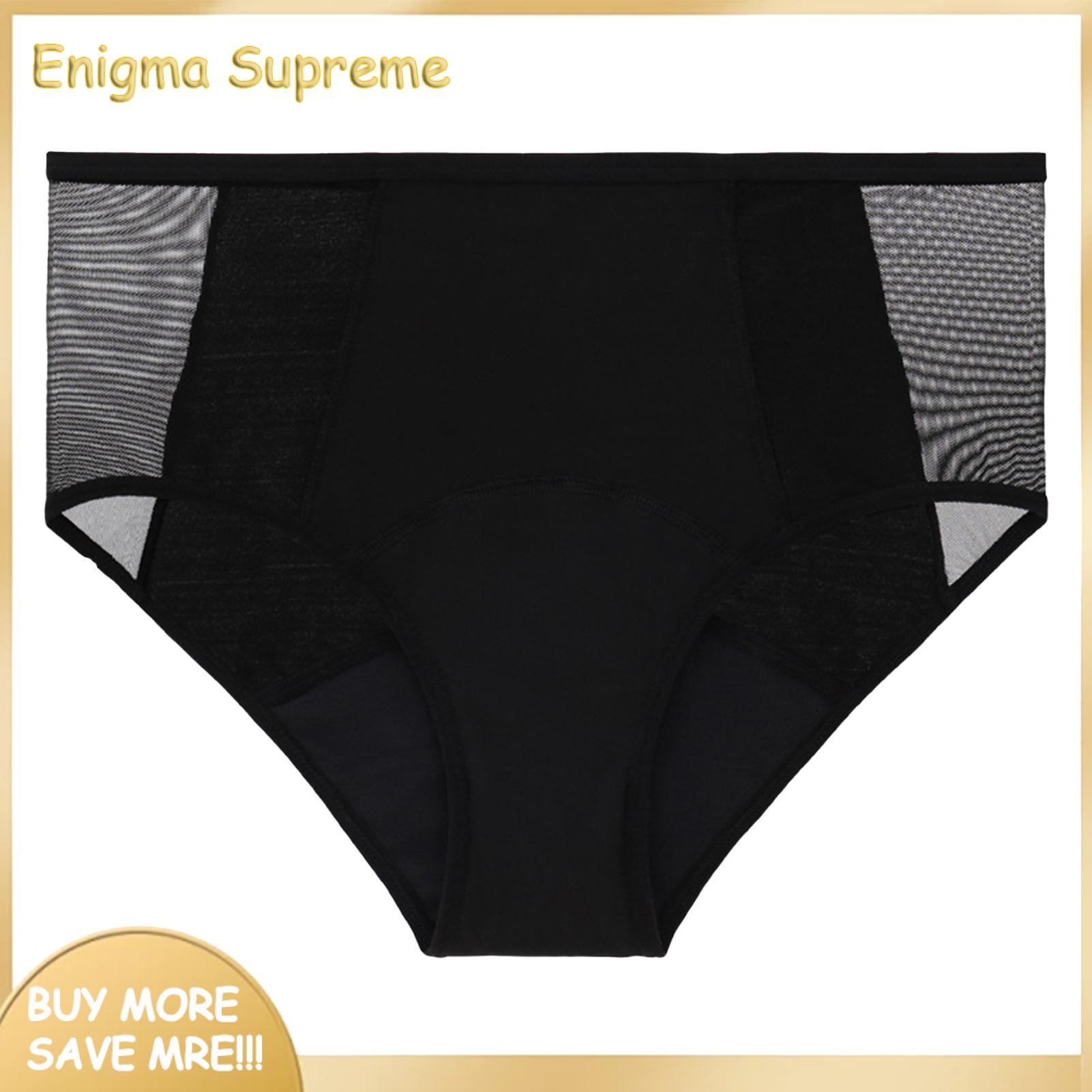 Enigma- Seamless Undergarments High Waist Butt-lifted Period Panties Plus Size Mesh Patchwork Menstrual Underwear Ultra-thin Underpants