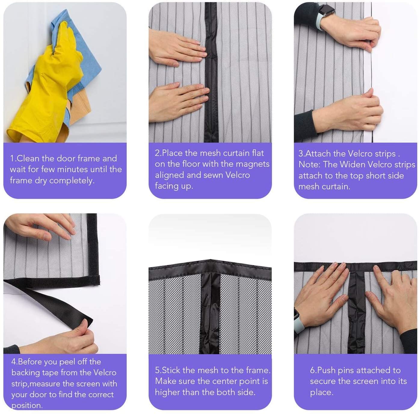 Custom Size Magnetic Mosquito Net Summer Anti Bug Fly Door Curtains Mesh Automatic Closing Door Screen Kitchen Door Curtain Net. 