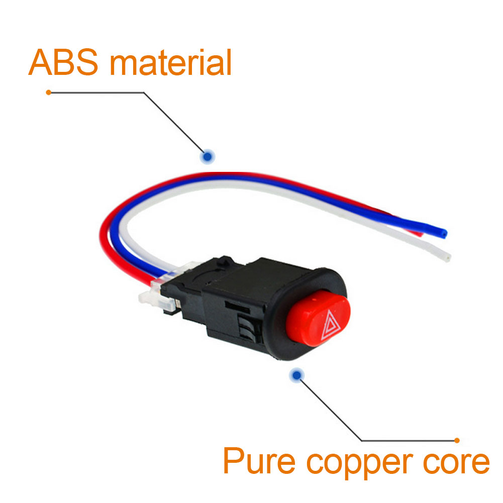 Motorcycle Hazard Light Switch Double Warning Flasher Emergency Signal Wires. 