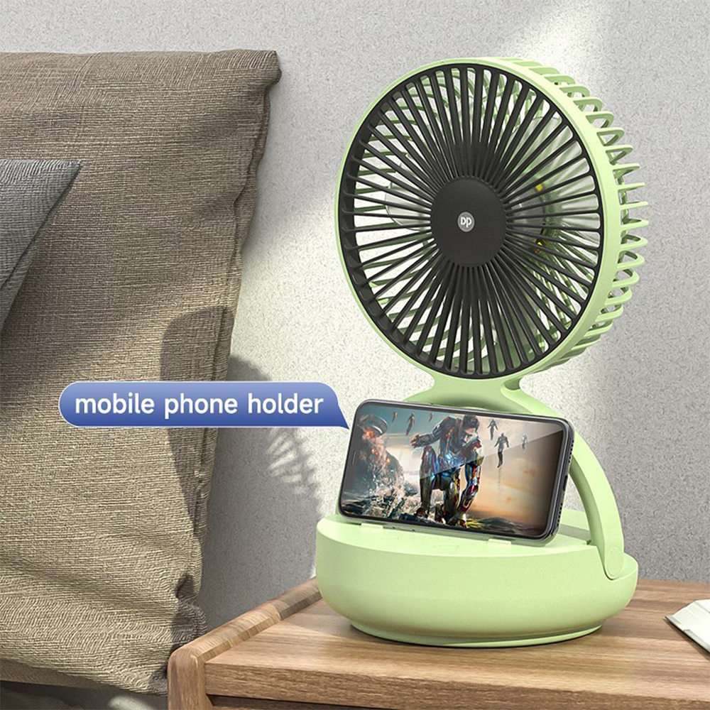 DP 7637 Rechargeable Moving Table Fan with LED Light, Desktop Portable Rechargeable Fan With LED Light,. 