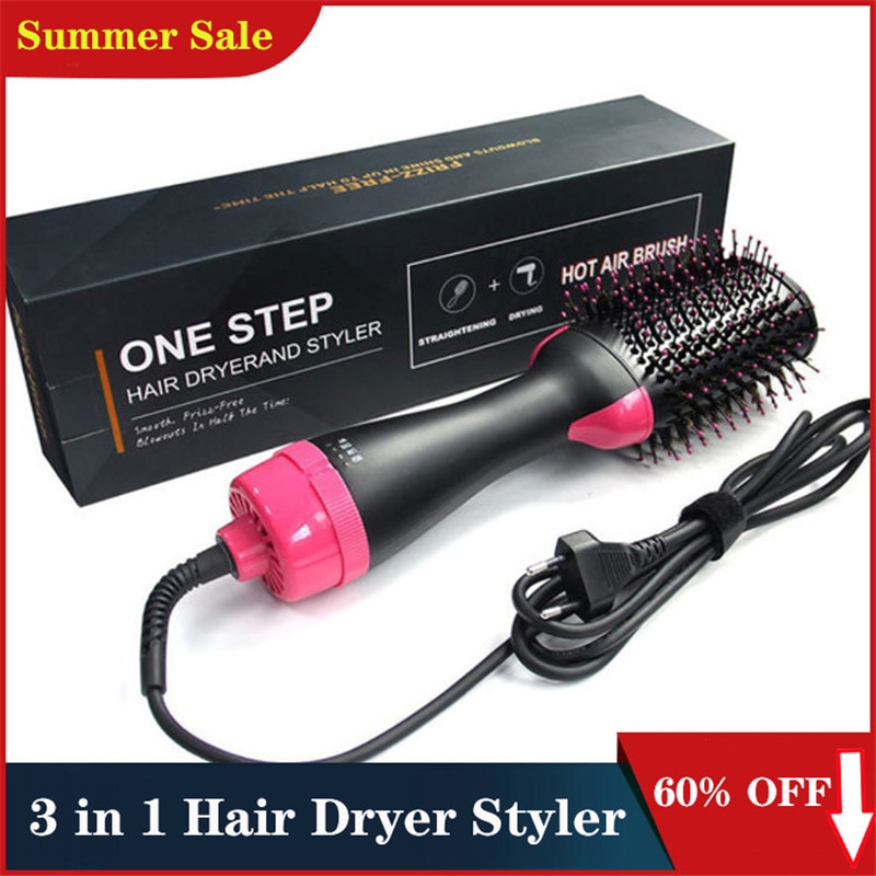 in One-Step Hair Dryer Straightener Curler Comb Electric