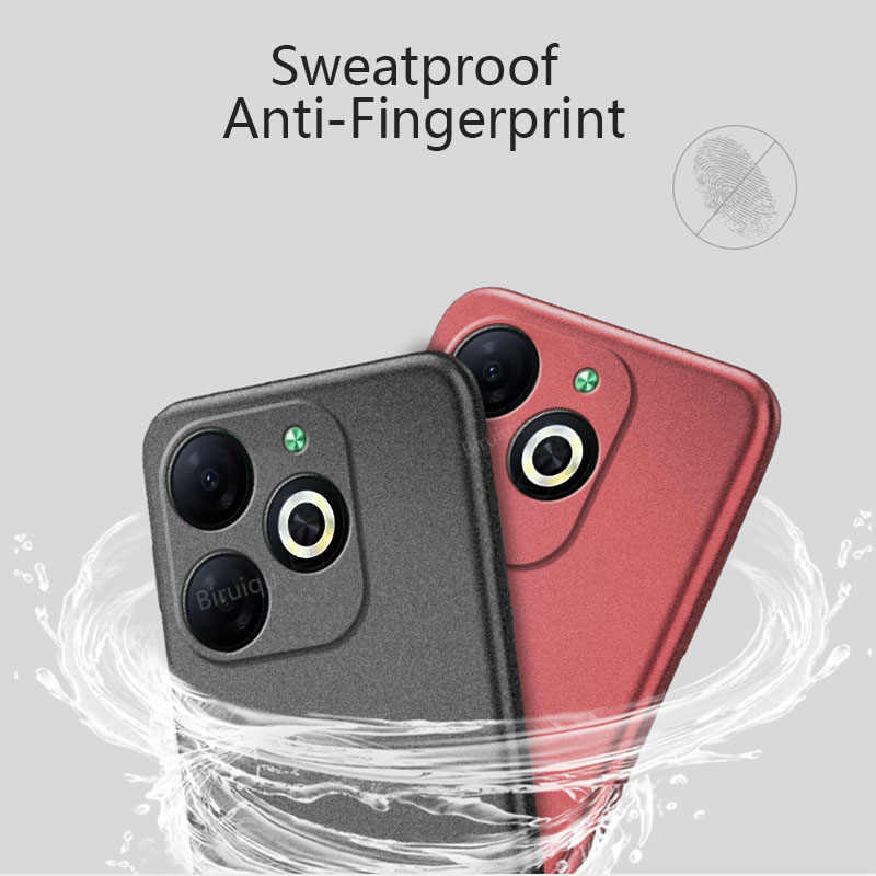 Biruiqu For Infinix Smart 8 Shockproof Anti Slip Soft TPU Sandstone Matte Back Case Cover. 