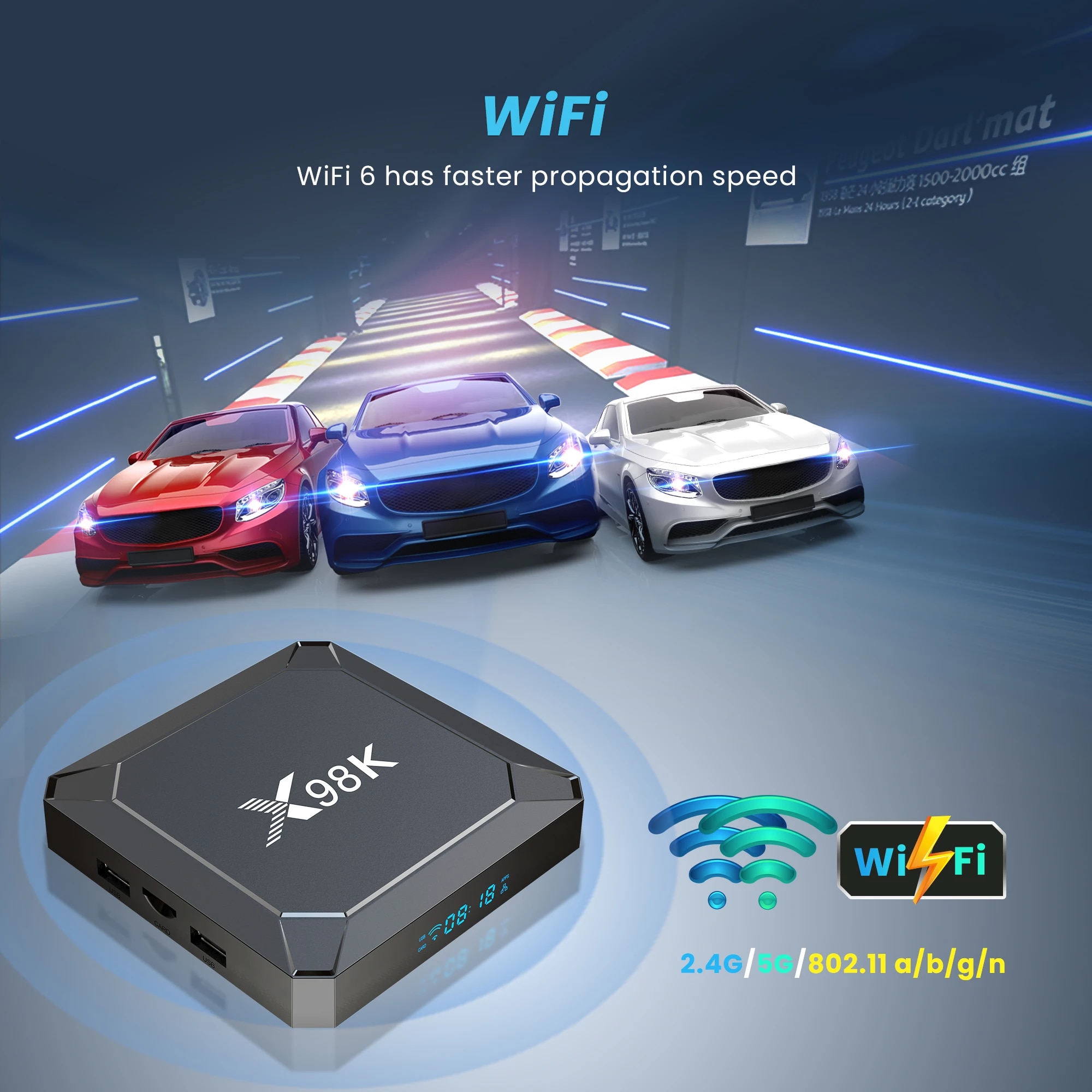 X98K TV Box Android 13 Rockchip RK3528 2GB 16GB / 4GB 32GB BT5.0 AV1 Wifi6 2.4G 5G Wifi 4K HD Smart Media Player Set Top Box. 