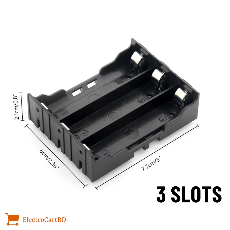 18650 Battery Case Holder Bracket Storage Box 1x 2x 4x Slots For 18650 Batteries Container Hard Pin-1Pcs. 