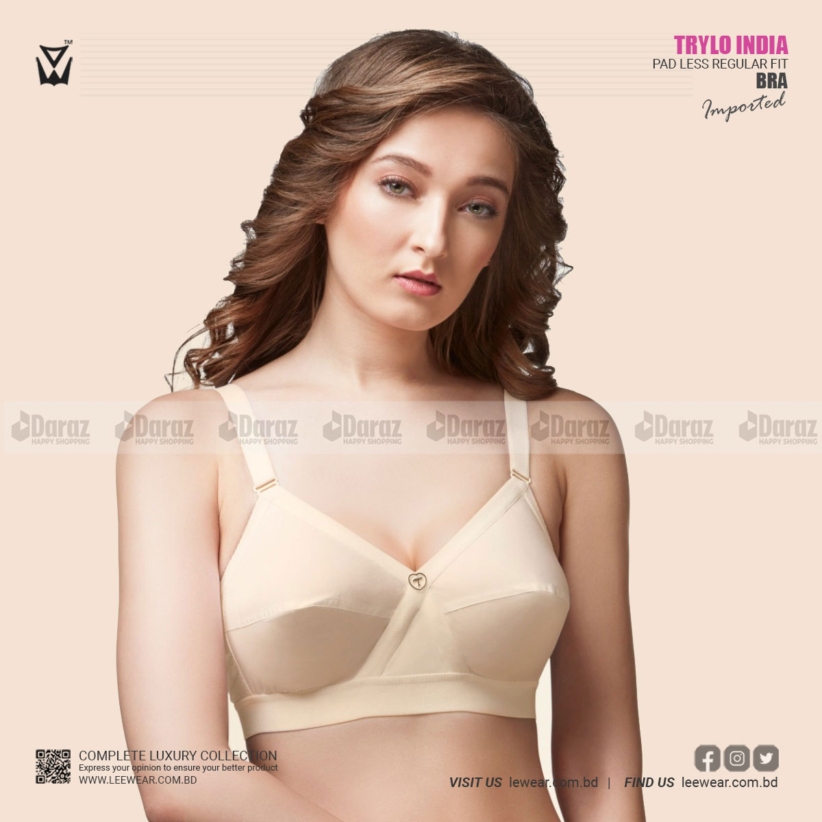 GORGEOUS LOOK BODY FIT TRYLO KRUTIKA IMPORTED INDIAN BRA LEEWEAR EXTRA  LARGE D CUP SIZE FULL SUPPORT BIG CUP SIZE BIG SIZE OVER SIZE TRYLO KRUTIKA  INDIAN BRA 04_03_00BR21107