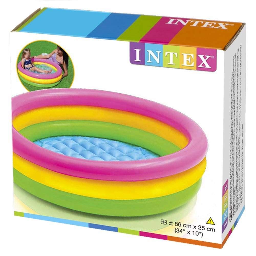 Intex Inflatable Colourful Baby Swimming Pool (25 x 85 cm, Pack of 2)