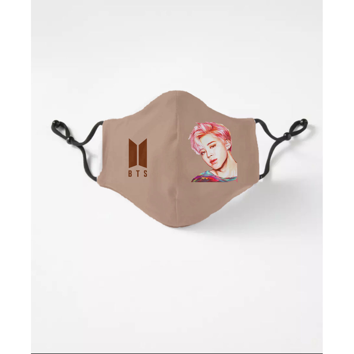 BTS Three Layer Face_Mask For Men And Women Free Size With Adjustable Ear Loop And Digital Femal Print flower Bts Face_Mask Design Red Black White Multicolorful Print Anime Cartoon Formal And Casual Face_Mask