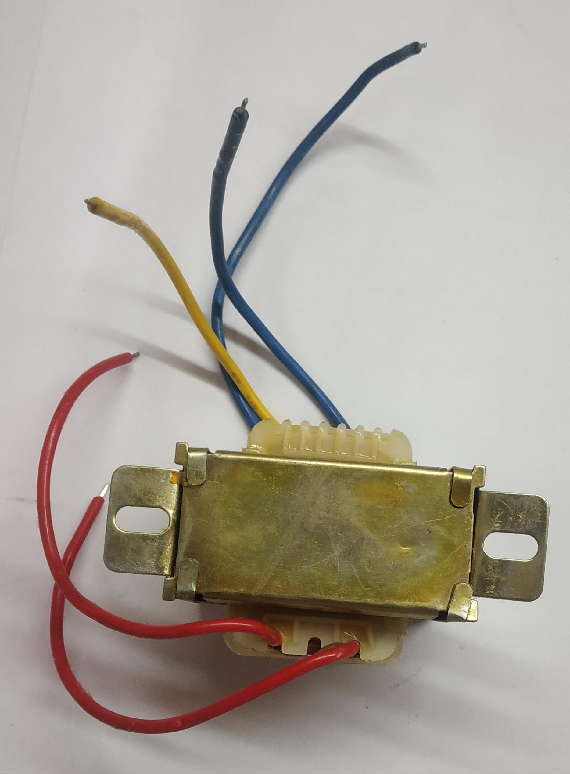 TRANSFORMER 1000 mAH, 220V AC INPUT TO OUTPUT 12V *2 ,50 Hz, 1 AMP. 