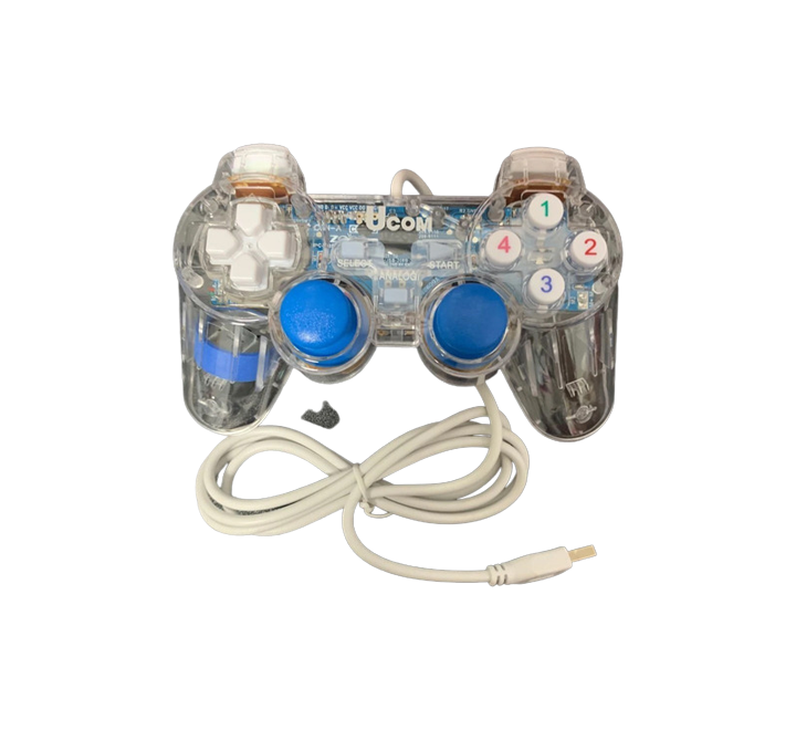 UCOM PC Dual Vibration Transparent Wired Game Controller Gaming Joypad for PC/Laptops. 