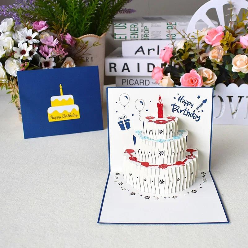 Musical Birthday Greeting Cards 3D Pop Up Gift Card with Led Music gift cards with envelope wedding decorations for tables LaoXzhongX. 