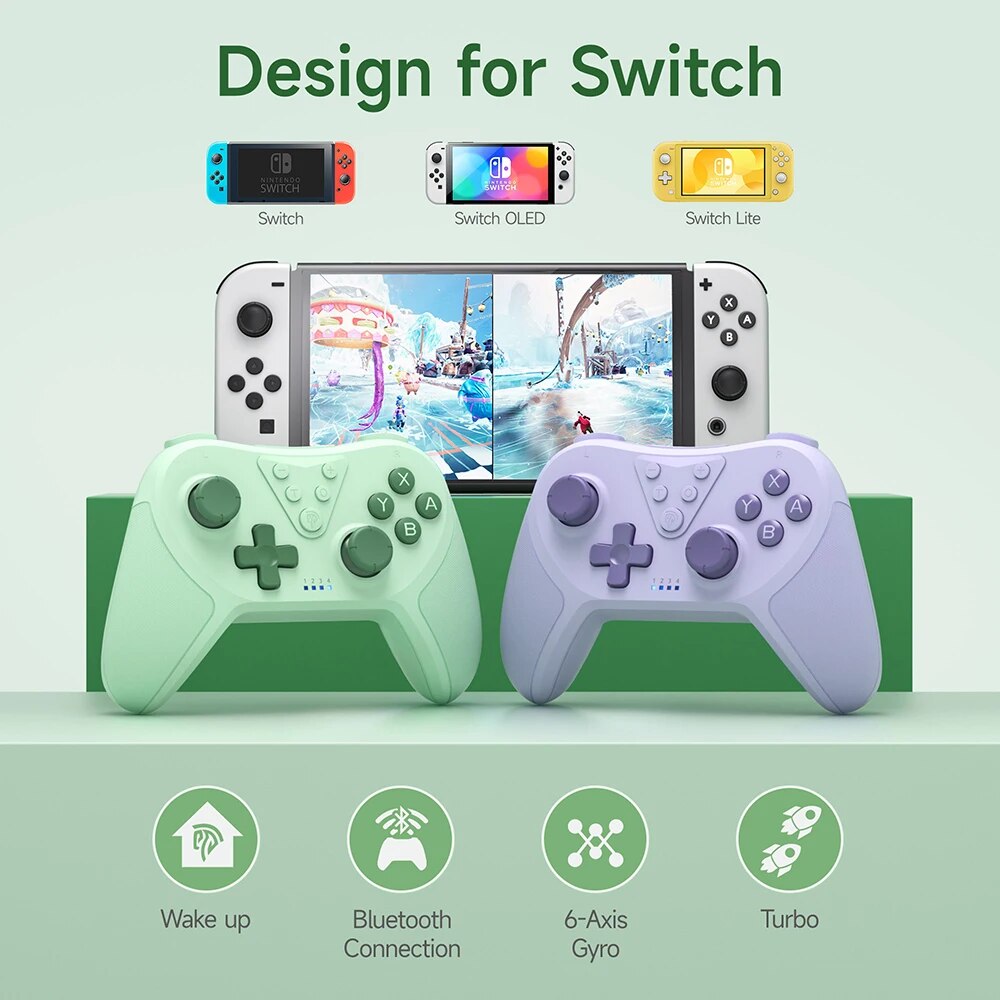 EasySMX T37 Bluetooth Gamepad, Wireless Switch Pro Controller for Nintendo Switch, Steam Deck, PC, with 6 Axis Gyroscope. 