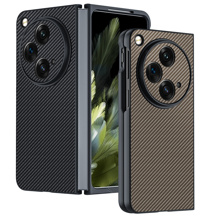 Applicable OPPOFindN3 Mobile Phone Shell Carbon Fiber Kevlar Pattern OnePlus One plus OPEN Protective Case Leather Case