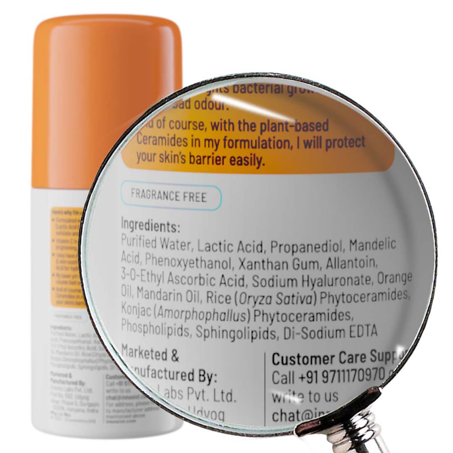 Chemist at Play UnderArm Roll-On with 5% AHA, Lactic Acid & 1% Mandelic Acid-40 ml (Fragrance Free). 