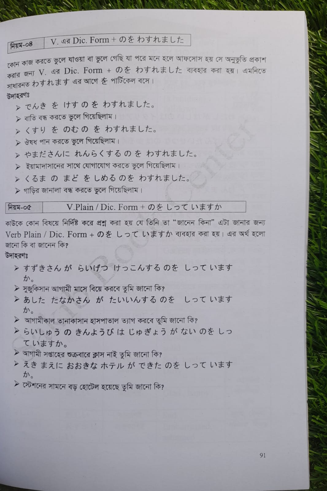 Japanese Minna No Nihongo N4 Bangla Grammar For JLPT/Nat Level N4 book. 