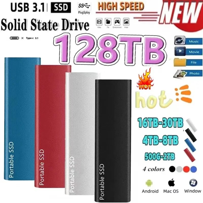Original SSD drive 1TB Usb Portable External Hard Drive 500GB External Hard Drive Drive Storage Device Hard Drive Laptop USB 3.1