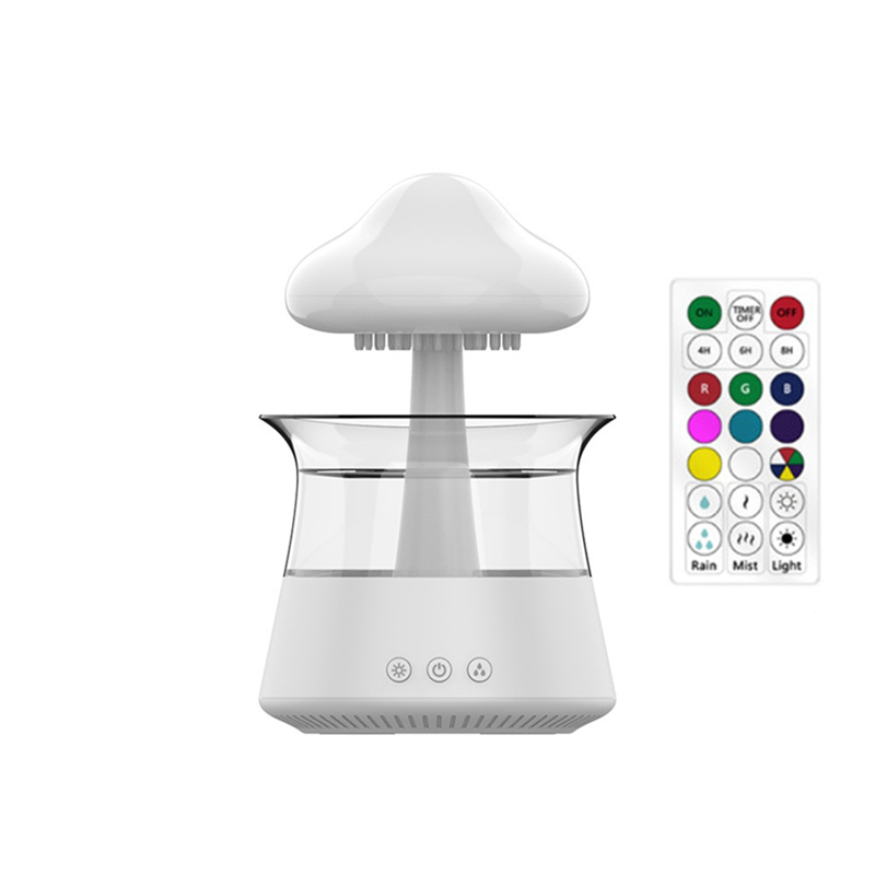 Rain Cloud Humidifier Diffuser with Remote,Water Drip Waterfall Lamp Mushroom Rain Sounds White Noise Air Humidifiers Easy Install Easy to Use