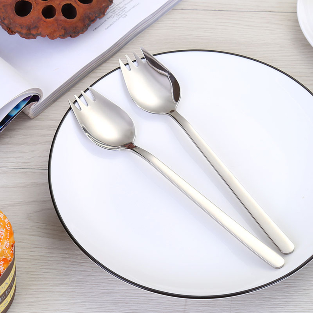 GC 2 In 1 Stainless Steel Fork  Spoon Spork Cutlery Set Kitchen Outdoor Utensil Tool color:as picture show. 