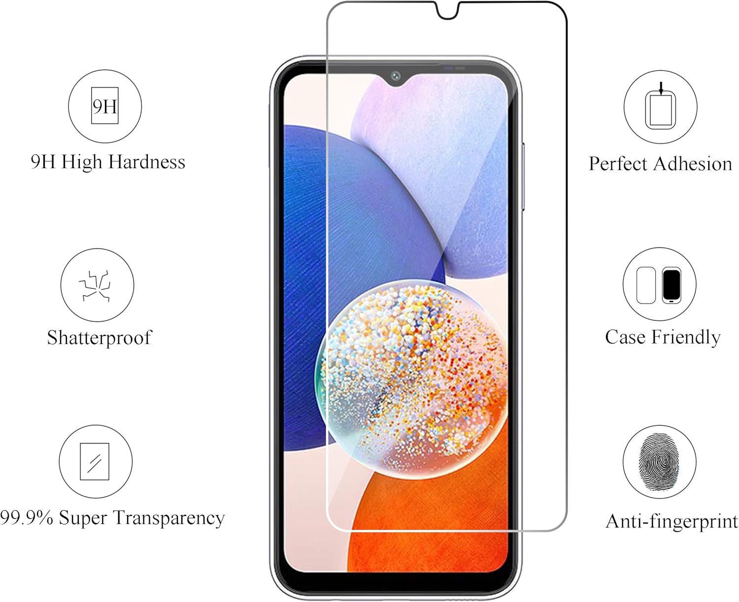 Samsung Galaxy A02s/A03s/A04s Mietubl 2.5D Surface Process 0.3mm Clear Tempered Glass 9H Hardness. 